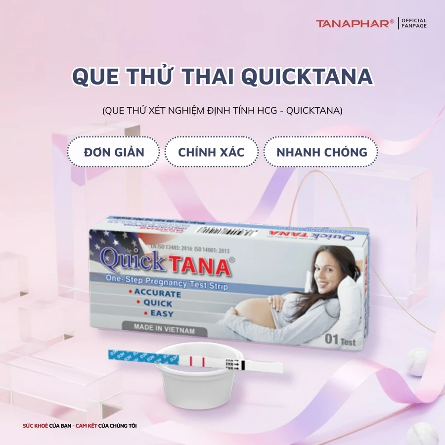 QUE THỬ XÉT NGHIỆM ĐỊNH TÍNH HCG - QUICKTANA